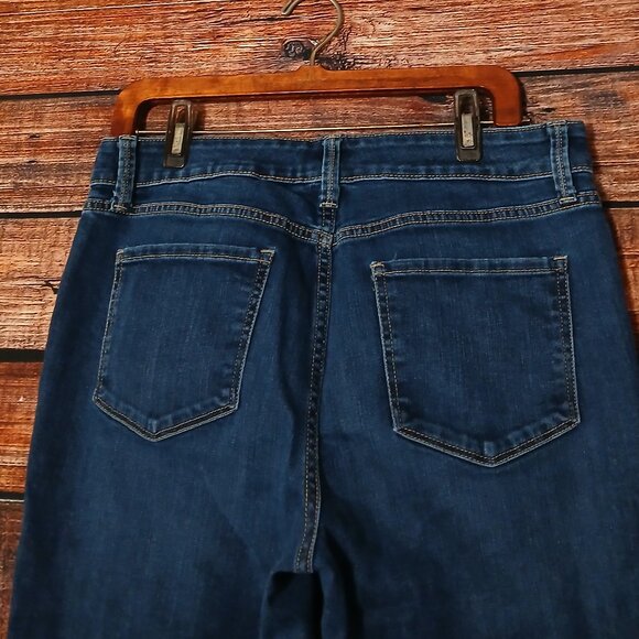 St Johns Bay Jeans Size 12 Skinny Ankle Mid Rise Blue Denim Stretch - Picture 5 of 10